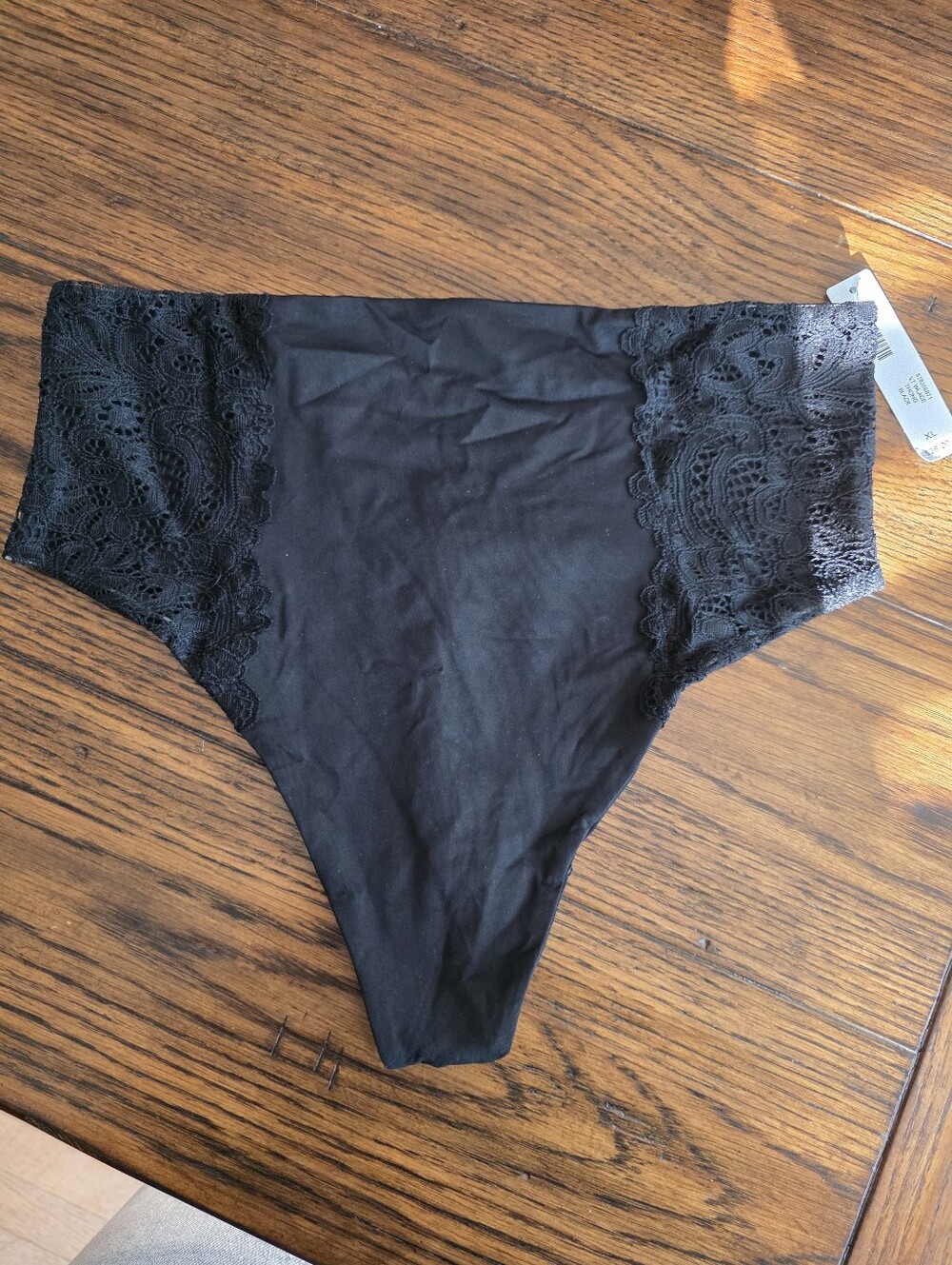 NWT Soma Black Lace High-Waist Thong